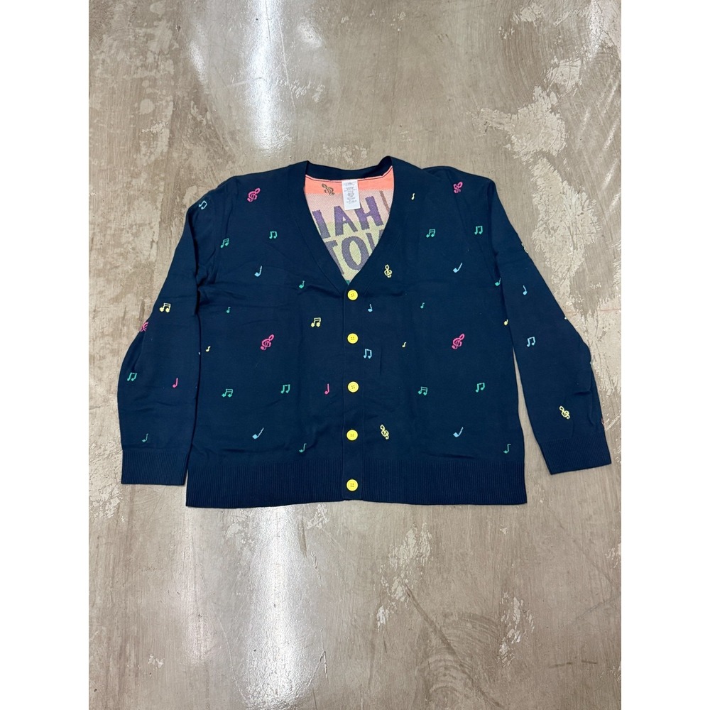 Disney Soul The Half Note Jazz Club Cardigan Sweater Music Notes Navy XXL 0110